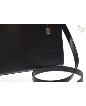 Bag MARY - Handbag with shoulder strap in metal free printed calfskin - Black