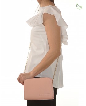AURORA - Shoulder bag in printed metal free leather - Pink